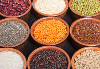 Cereals and beans in bowl