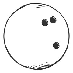 Vector Pencil Sketch Ball for Bowling
