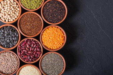 Cereals and beans in bowl