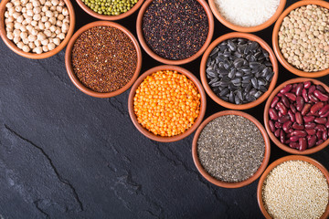 Cereals and beans in bowl