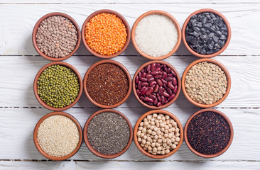 Cereals and beans in bowl