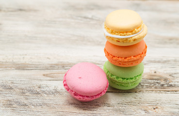 Vintage pastel colored French macaroons or macarons