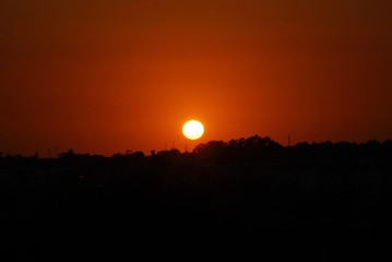 Obraz premium Crimson sunset of Cyprus