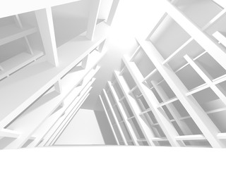 White Architecture Construction Modern Interior Background