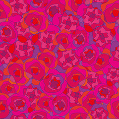 Fototapeta premium bright decorative buds of roses in it is red crimson tones consisting of smooth lines and soft forms on a blue background