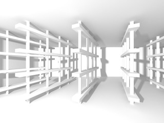 White Architecture Construction Modern Interior Background