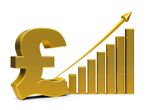 Business Graph Up With Pound Sign