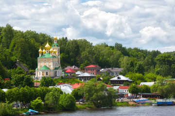 Fototapeta na wymiar View of the city of Ples and the Volga River. Russia