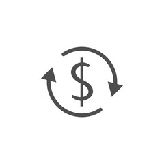 dollar turnover icon.Element of popular banking icon. Premium quality graphic design. Signs, symbols collection icon for websites, web design,