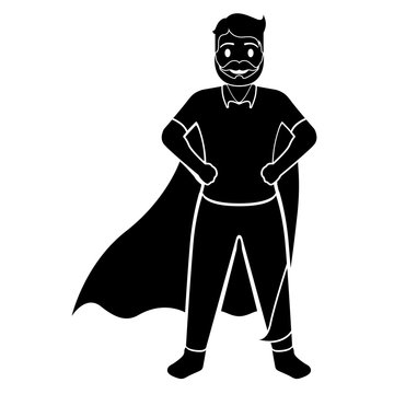 Superdad cartoon character silhouette