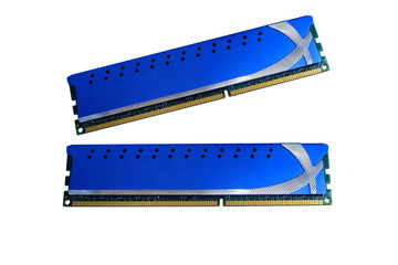 Close up ram computer pc parts, isolated on white background