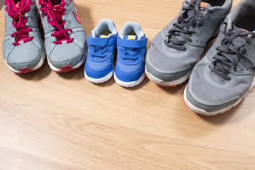 Three pairs of sneakers