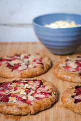Strawberry almond galette with whipped cream
