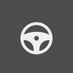 Wheel of the car flat vector icon. Rudder flat vector icon