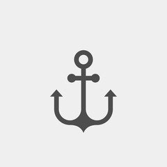 Anchor flat vector icon. Sea anchor flat vector icon