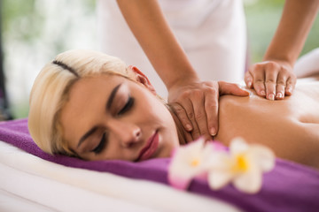 Obraz na płótnie Canvas Getting Massage Treatment