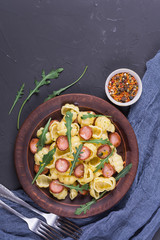 Penne pasta with sausage