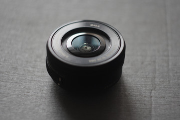 black lens closeup focus