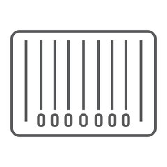 Barcode thin line icon, e commerce and marketing, scan sign vector graphics, a linear pattern on a white background, eps 10.