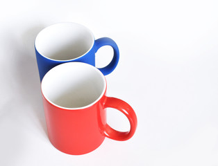 Red and blue mug on