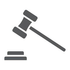 Auction glyph icon, e commerce and marketing, judge gavel sign vector graphics, a solid pattern on a white background, eps 10.