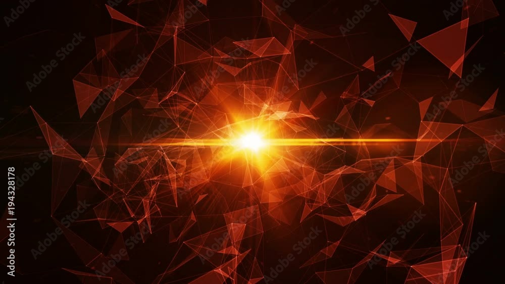Poster 3d abstract technology with intersections and particles. network of lines with sphere shape. lens fl