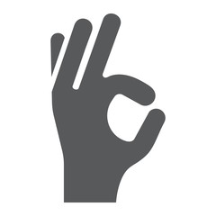 Gesture okay glyph icon, e commerce and marketing, best choice sign vector graphics, a solid pattern on a white background, eps 10.