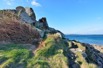 Paysage de la côte bretonne à Trévou-Tréguignec. France