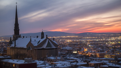 Quebec city at sunset