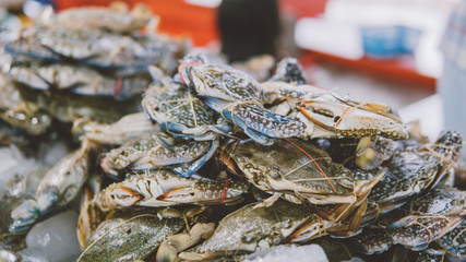  crabs on the local market close-up