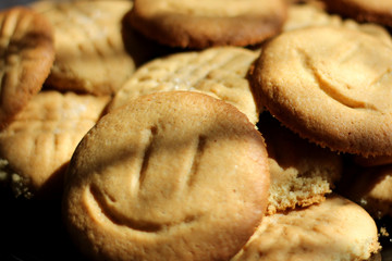 Shortbread cookie with a smile