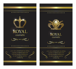 Fototapeta na wymiar Gold crown. Luxury label, emblem or packing. Logo design.