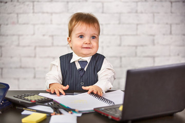 Little businessman boy