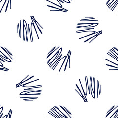 Seamless abstract background for your design. Pattern for fabric, paper, sites, cards. Blue monochrome texture with dots or circles