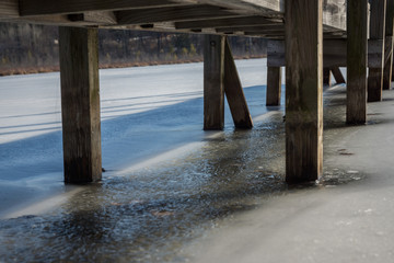 Dock posts in ice