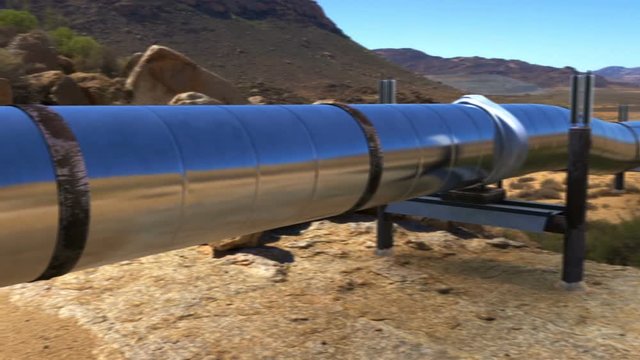 Long oil gas pipeline in desert environment