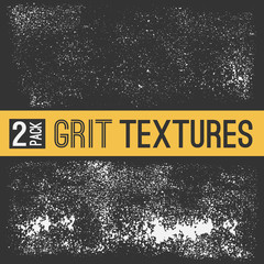 Set of two unique grunge, grainy, dotted textures. Abstract sloppy, dirty, grit graphic elements for your design.