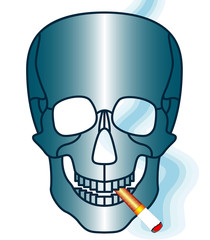 Skull and cigarette