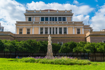 Old parliament house in Athens Greece. The Old Parliament House at Stadiou Street in Athens, housed the Greek Parliament between 1875 and 1935. It now houses the country's National Historical Museum