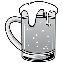 Mug of Beer Illustration - A vector cartoon illustration of a Mug of Beer.