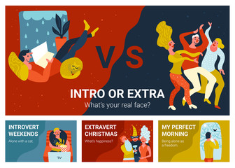 Introvert Extravert Horizontal Banners