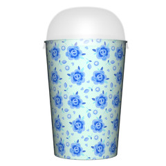 Plastic or paper glass and cap 3D illustration