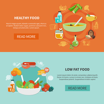 Two Healthy Eating Banner Set