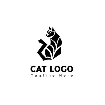 silhouette body part stand cat logo