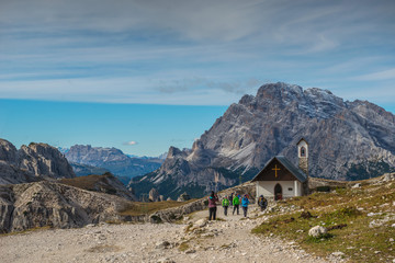 italien dolomites in autumn, south tyrol, rifugio auronzo 