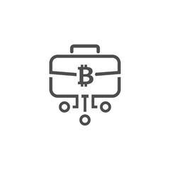 Bitcoin Briefcase Icon.