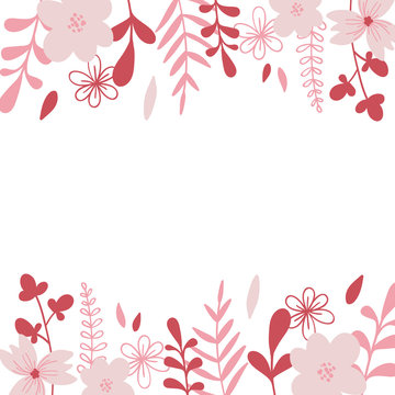 Elegant red vector frame. Illustration or wedding invitation card, print