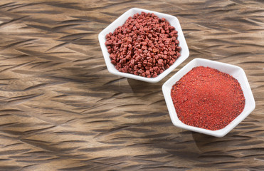 Annatto powder in organic powder - Bixa orellana