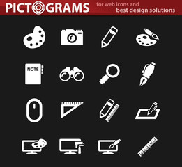 Design white icons set