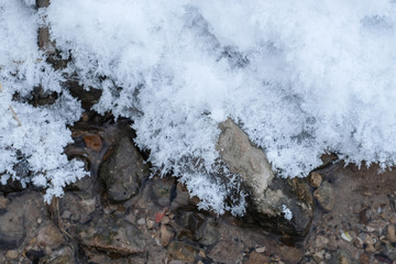 Background with the image of snow